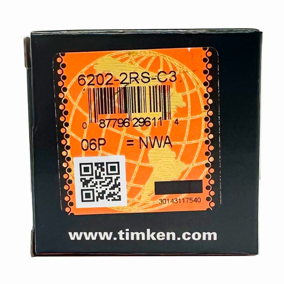 2PACK TIMKEN 6202-2RSC3 C3 Clearance 15X35X11MM Double Rubber Seal Ball Bearings