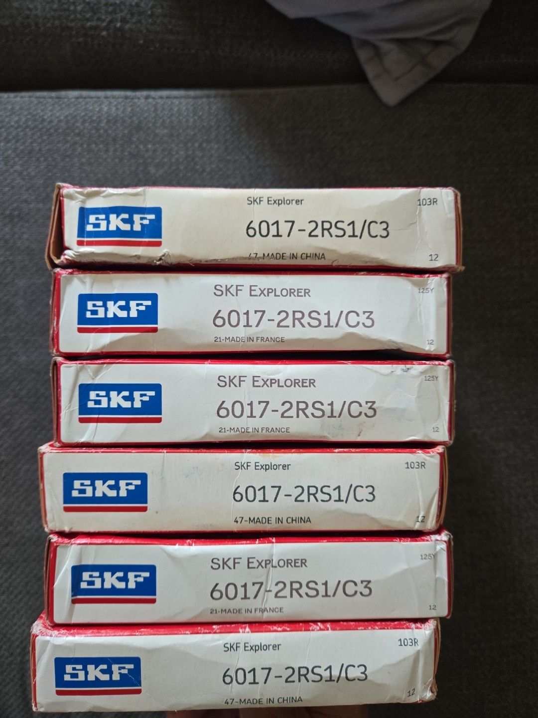 1PC SKF 6017-2RS1/C3 single row deep groove ball bearing