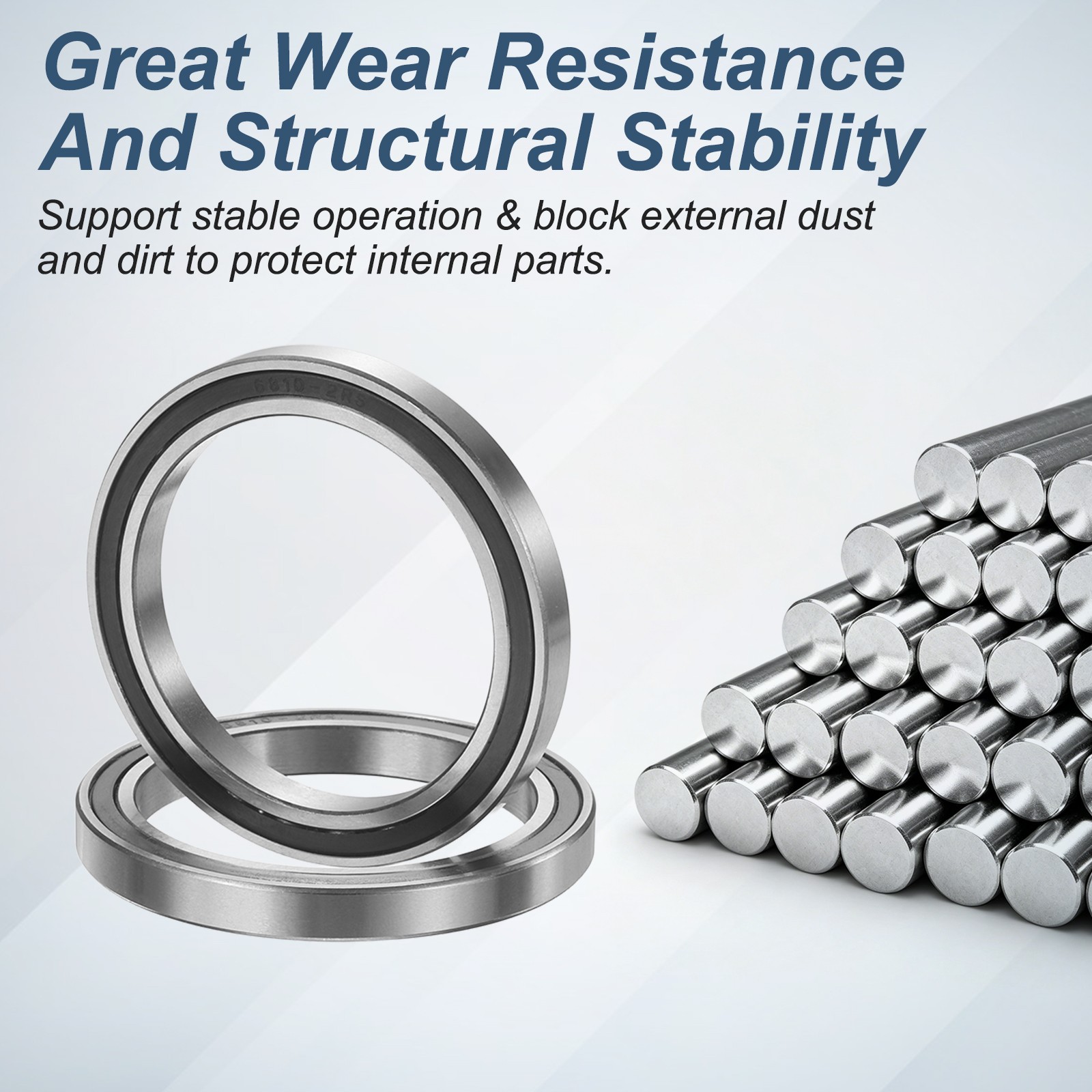 8Pcs 6810ZZ 50mmx65mmx7mm Metal Shielded Deep Groove Ball Bearing, Silver