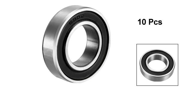 10pcs Deep Groove Ball Bearing 6902-2RS Double Sealed 15mmx28mmx7mm Carbon Steel