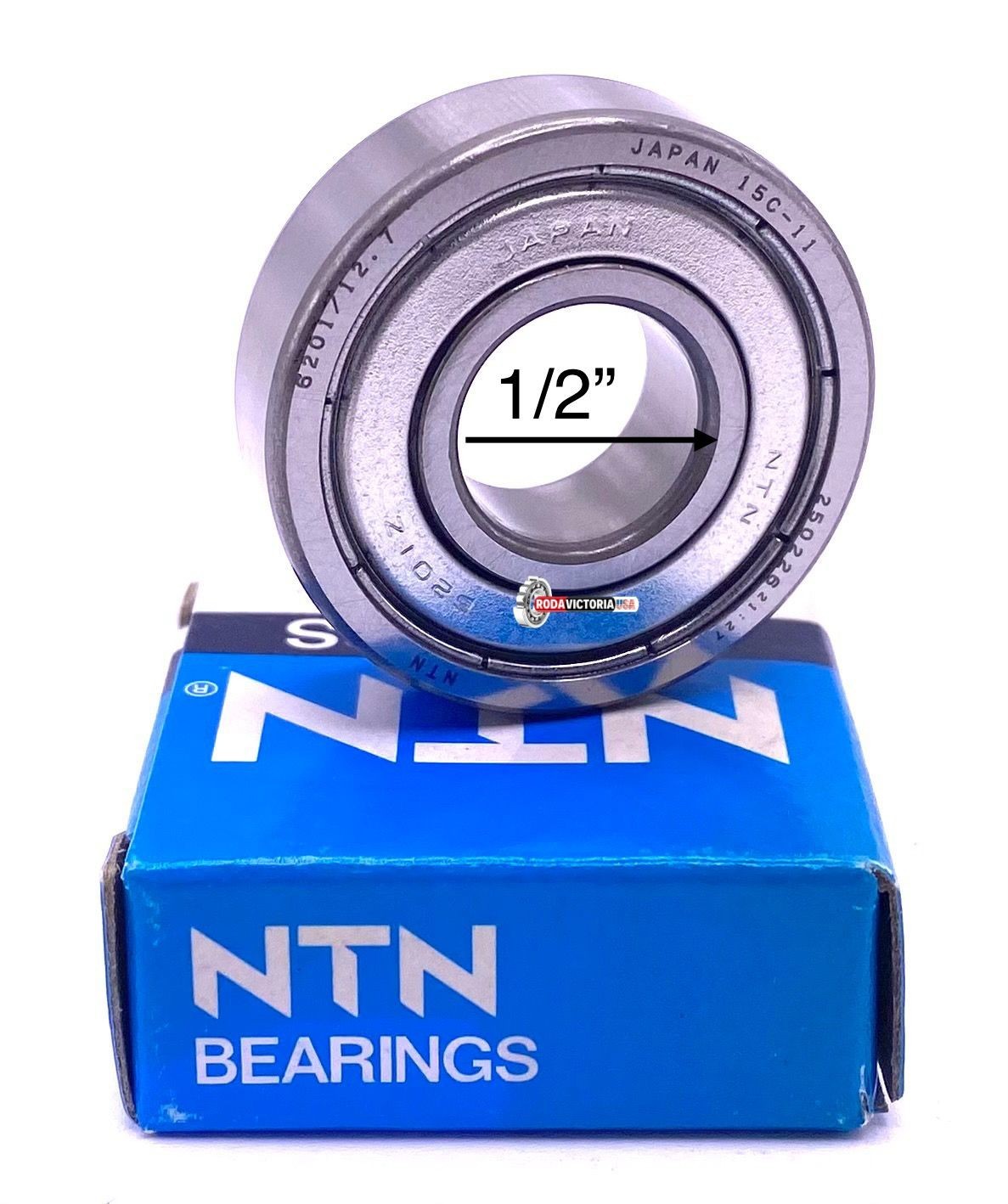 NTN Japan 6201-8 Ball Bearing, Metal Shielded 1/2″ Bore 12.7x32x10 mm
