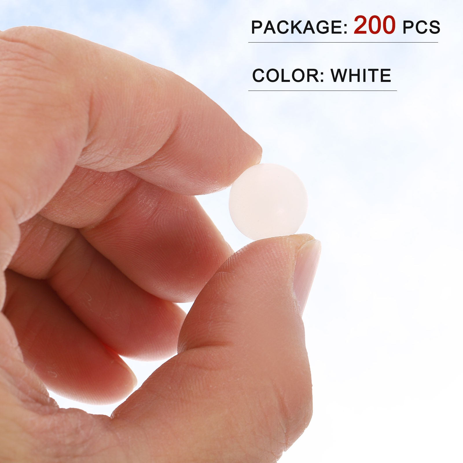 200pcs PP Plastic Bearing Balls 1/2″ (12.7mm) Solid Plastic Ball White