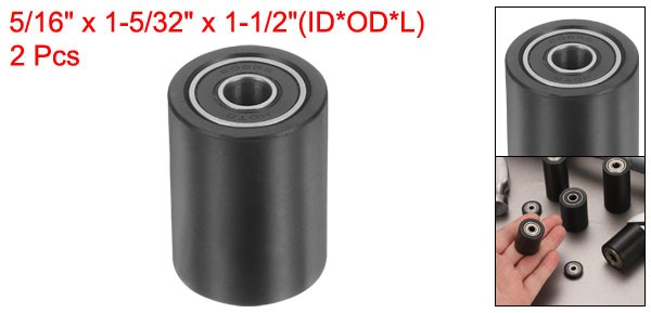 2 Pcs Plastic Roller Wheel with Bearings 5/16″ x 1-5/32″ x 1-1/2″ Bearing Pulley