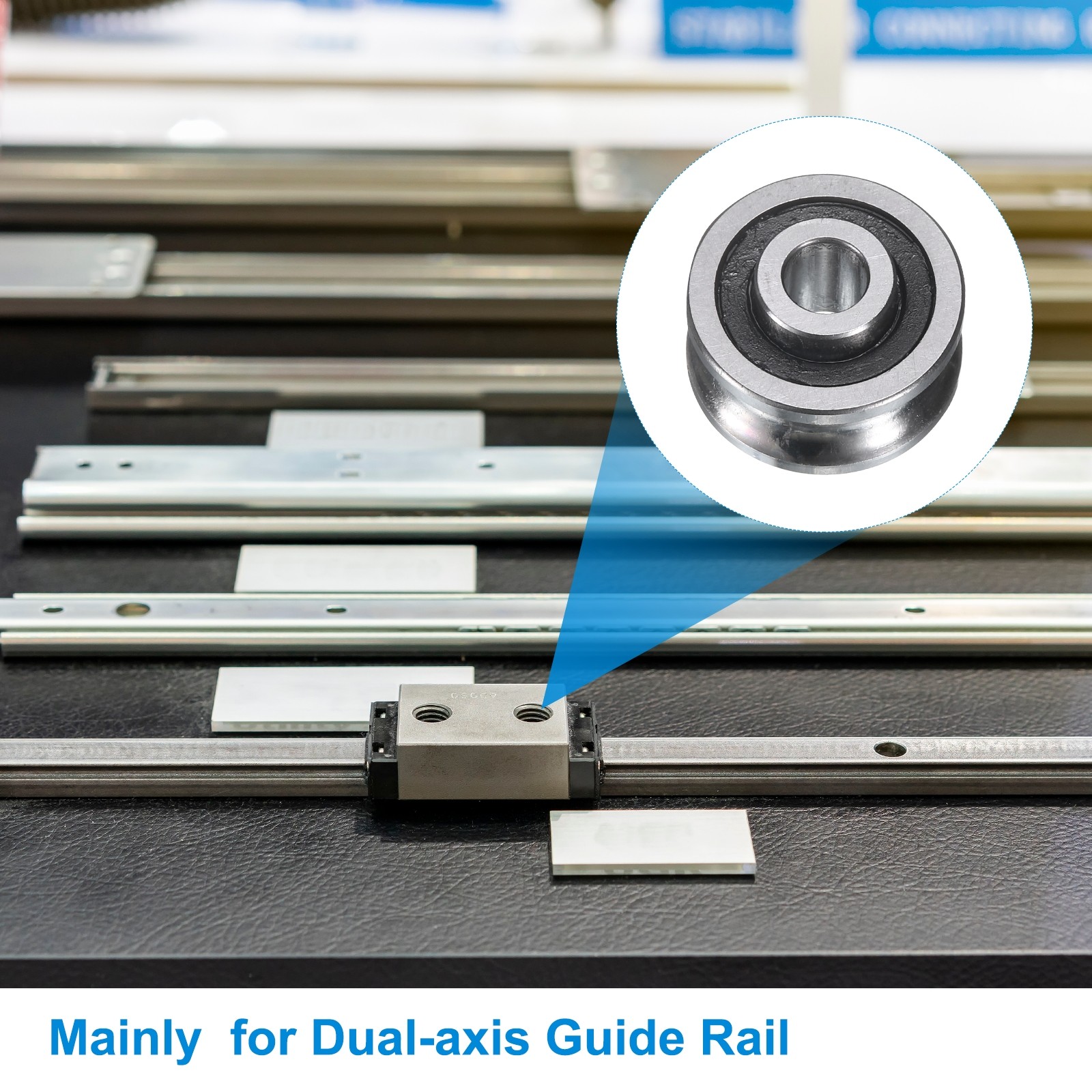 6Pcs SG25 Deep U Groove Ball Track Guide Bearing 8mmx30mmx14mm, Silver