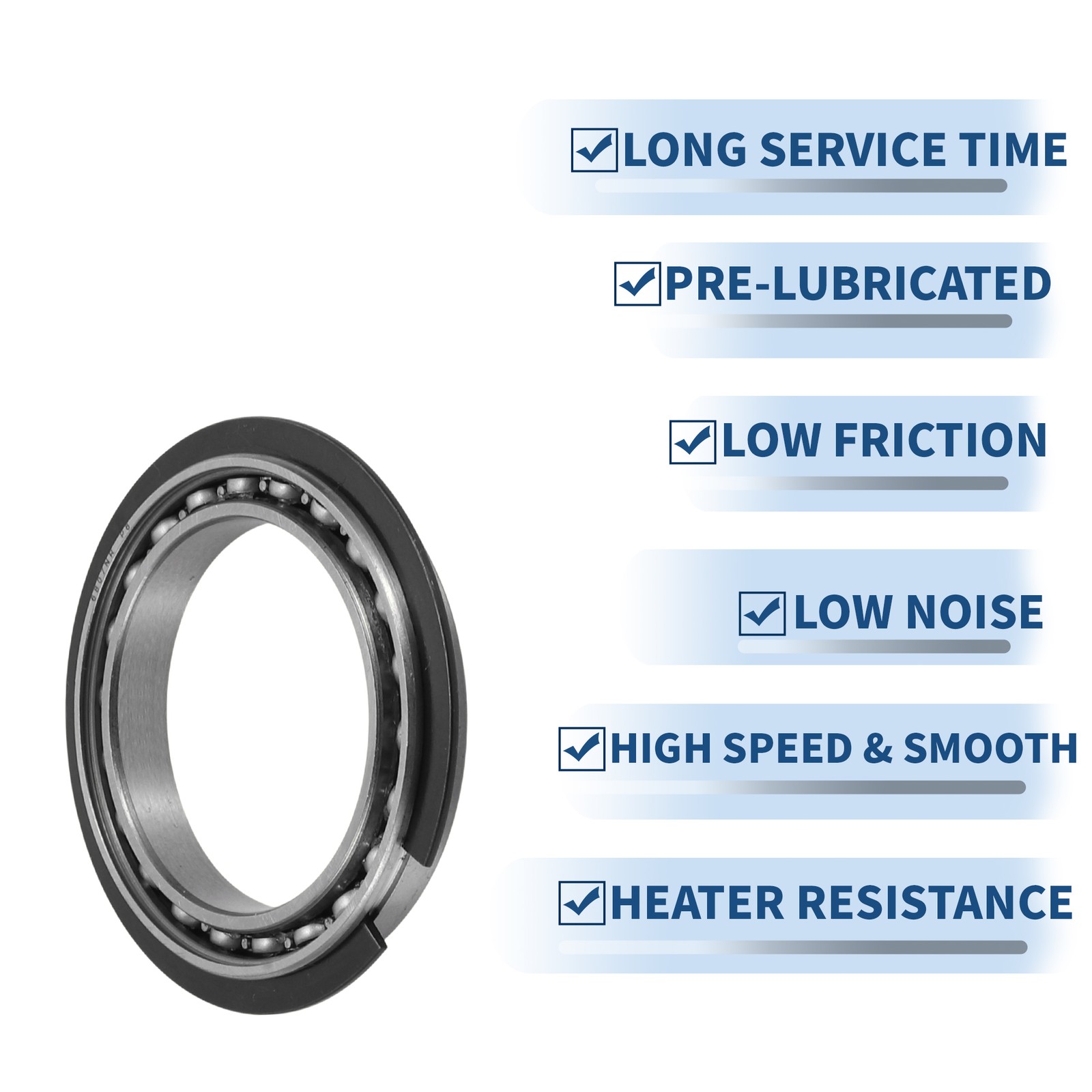 6807NR Deep Groove Ball Bearings 35x47x7mm 1 Pc Silver Tone