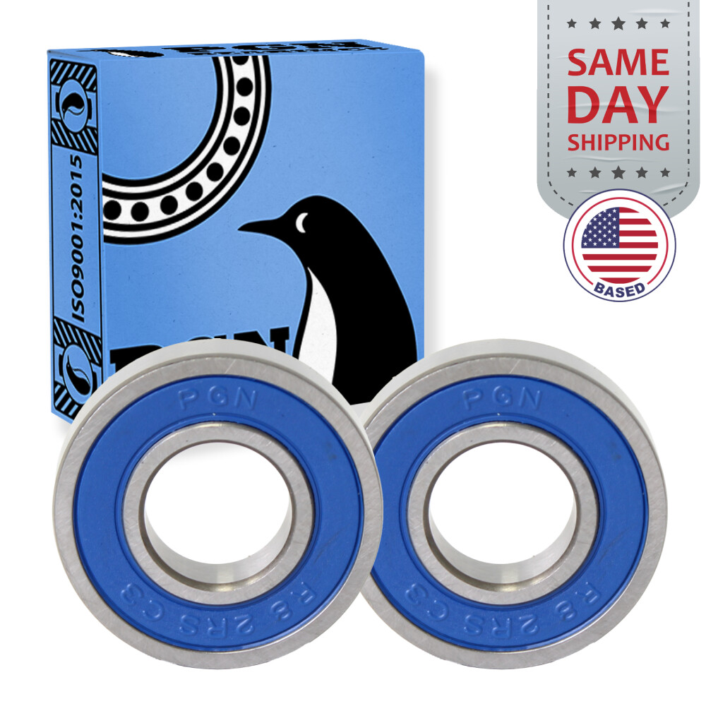 (2) R8-2RS Premium Rubber Seal Ball Bearing C3, 1/2″x1-1/8″x5/16″, R8rs