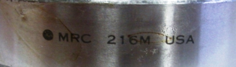 MRC BALL BEARING 216M-0004 80MM ID 140MM OD 26MM WIDTH UNSHIELDED DEEP-GROOVE