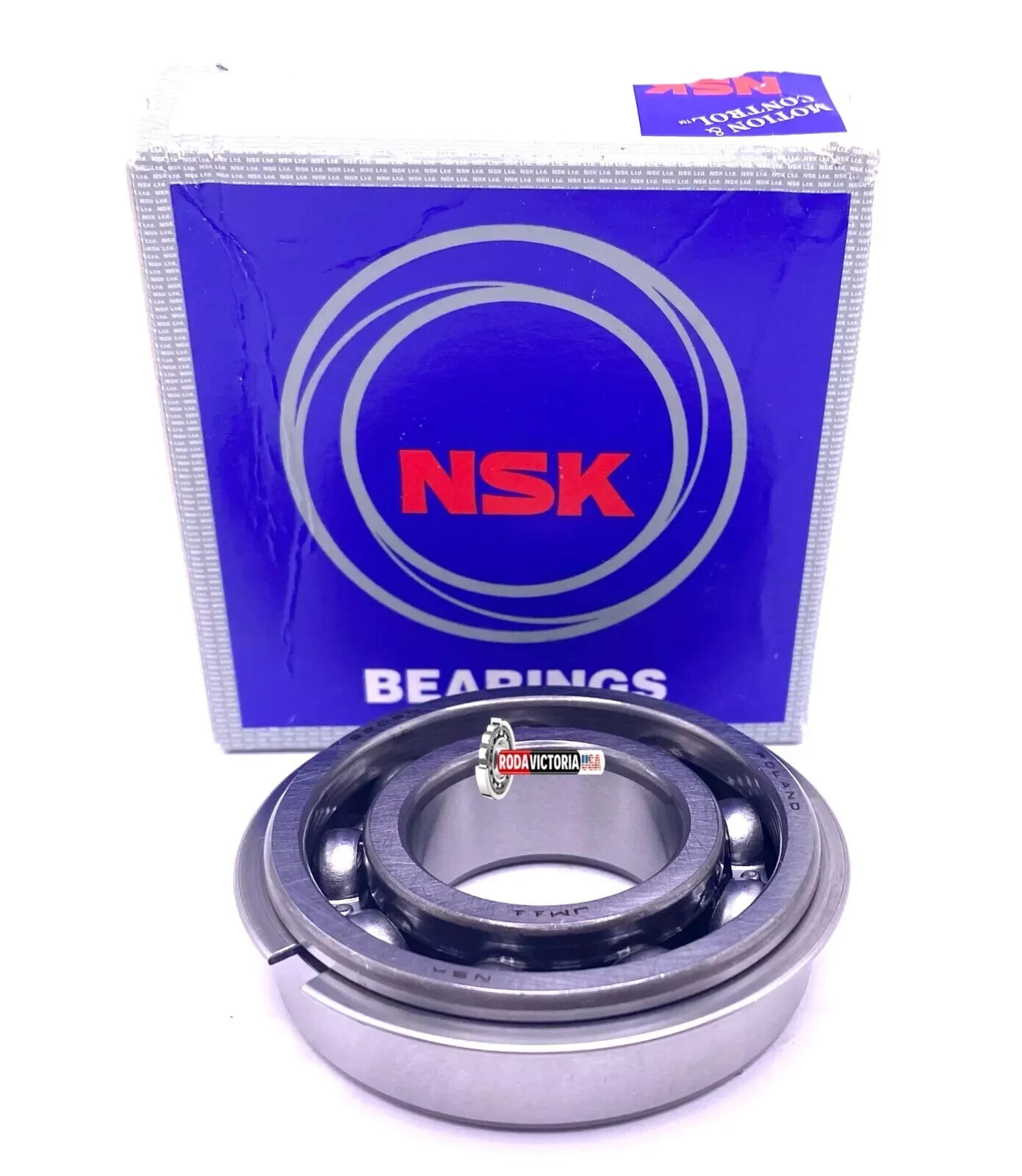 NSK 6205 NR Ball Bearing, Open Type, No Seals + Snap Ring 25x52x15 mm