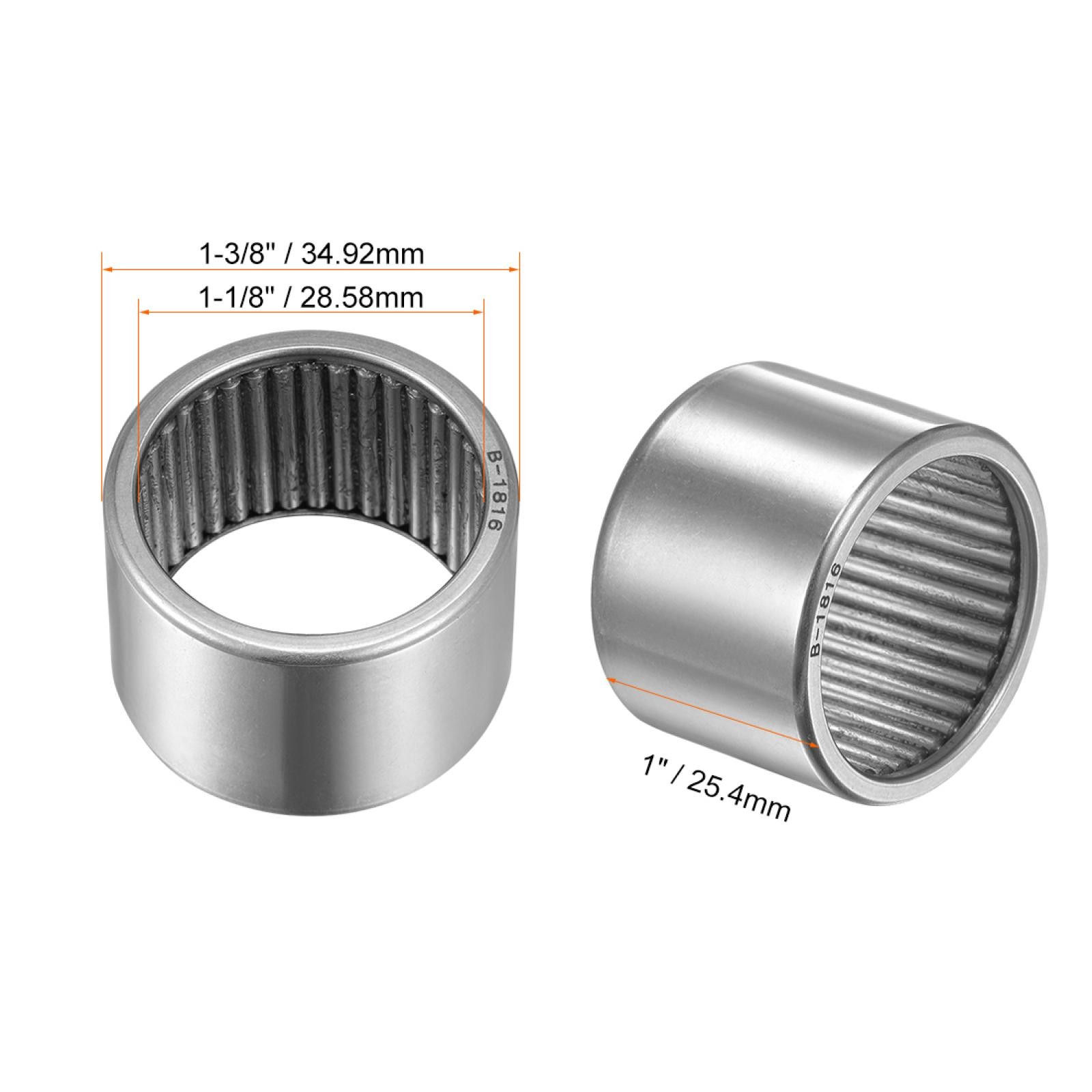 B1816 Needle Roller Bearings 1-1/8″ x 1-3/8″ x 1″ Full Complement Drawn Cup 2pcs