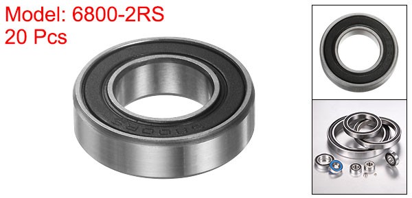 20pcs 6800-2RS Ball Bearings 10x19x5mm Chrome Steel Double Sealed