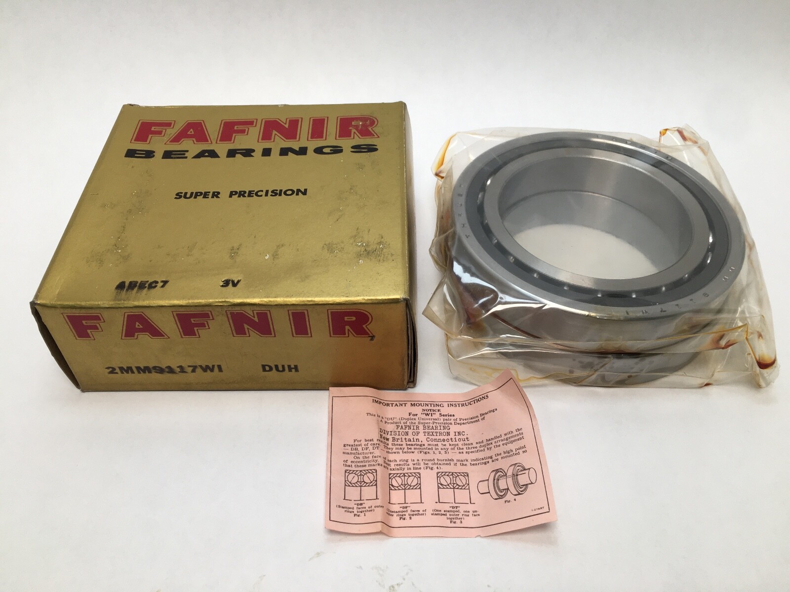 Fafnir 2MM9117WI-DUH Bearing 85x130x22 mm 7017 2MM-9117-WI-DUH USA 2 Pcs
