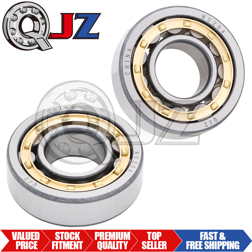 [Qty.2] NU204 Cylindrical Roller Bearing Open 20 mm x 47 mm x 14 mm (IDxODxW)