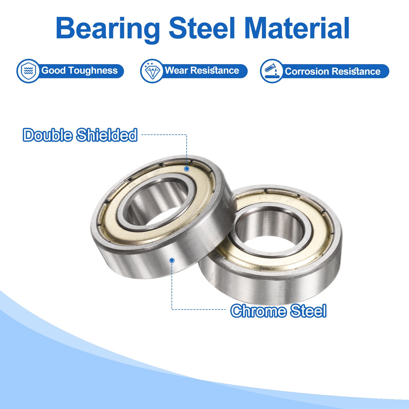 6pcs R8ZZ 1/2″x1-1/8″x5/16″ Silver Ball Bearings