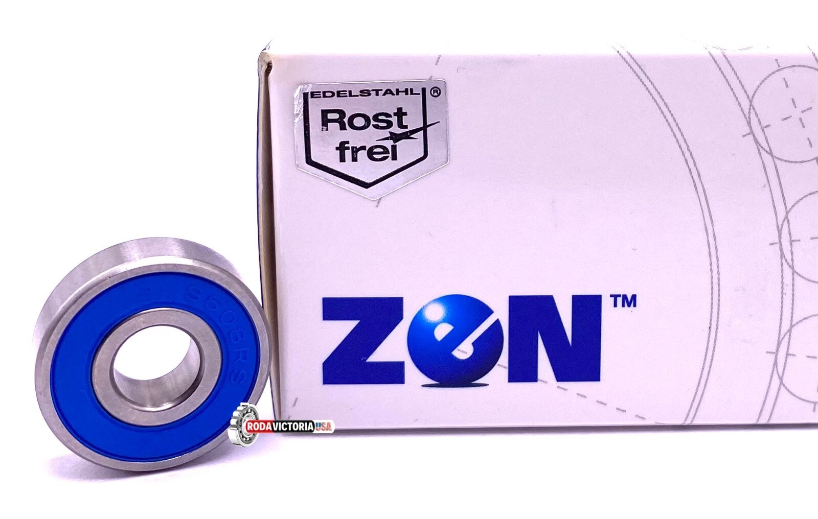 ZEN S608 2RS Stainless Steel Ball Bearing, Rubber Sealed 8x22x7 mm