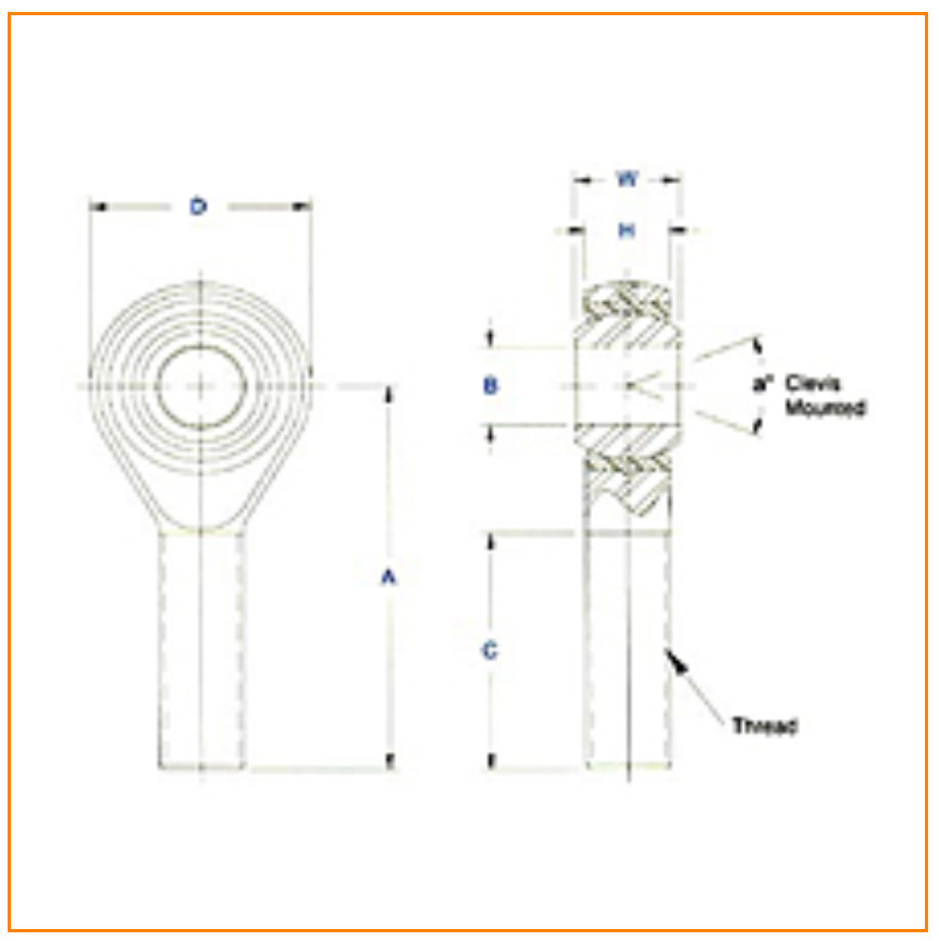 New Aurora SPM-5 Rod End; 5/16″ID; 5/16-24 Male RH Threads Spherical Timken