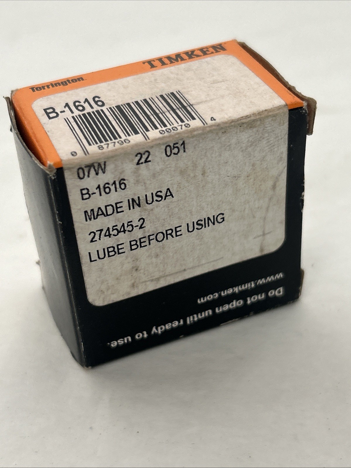 TIMKEN B1616 Needle Roller Bearing 1×1-1/4×1″ B-1616 USA – NIB