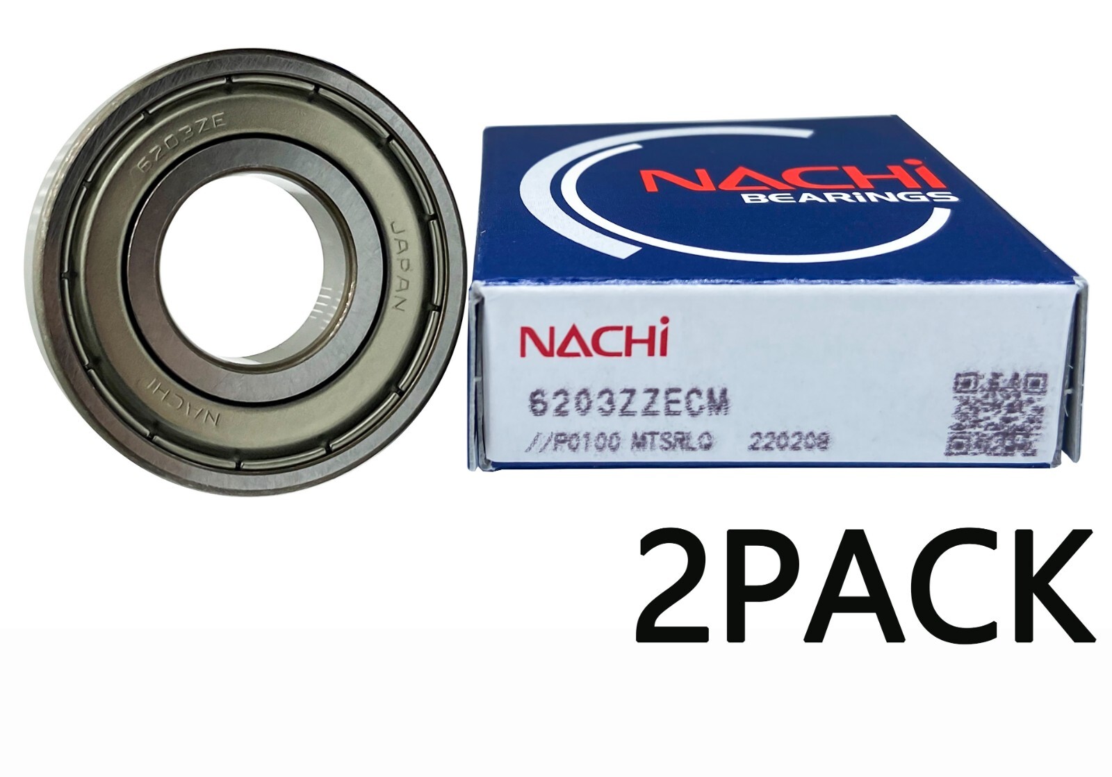 2PACK(Qty. 2) 6203-ZZE NACHI Brand Shielded Ball Bearings 17x40x12 6203Z