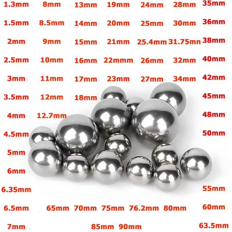 G200 Solid 304 Stainless Steel Ball Bearings Balls Smooth Ball Dia 1mm To 90mm