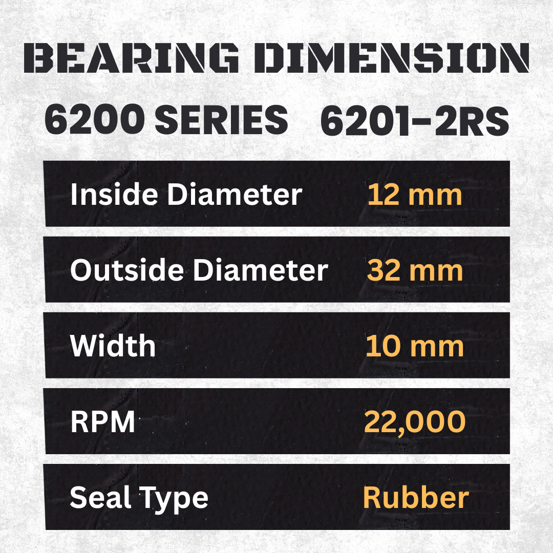 30 pcs BearMAX 6201-2RS 12x32x10mm Rubber Seal Deep Groove Ball Bearings 62012RS