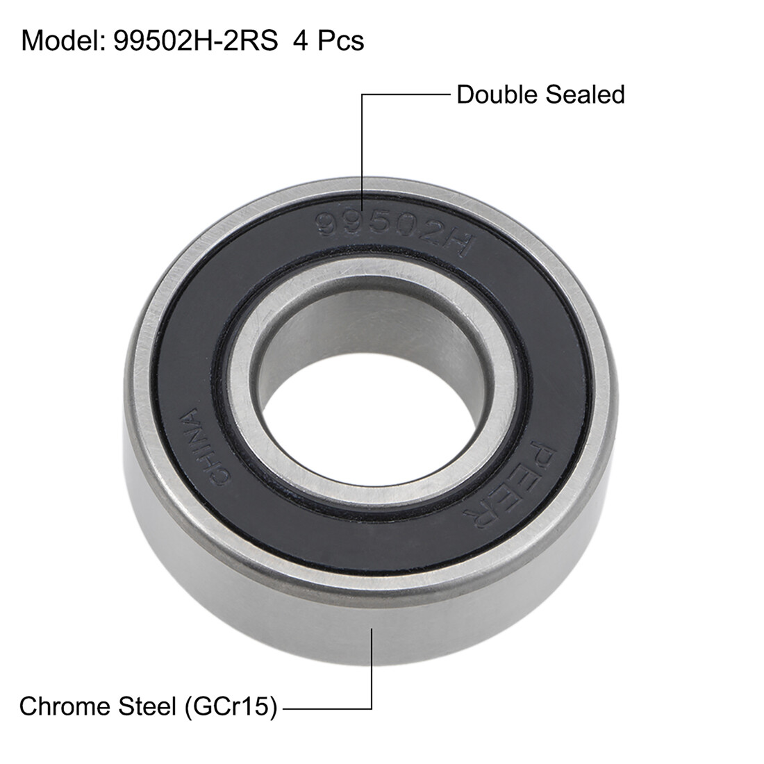 4Pack of 99502H-2RS Ball Bearings Z2 5/8″x1-3/8″x11mm Double Sealed