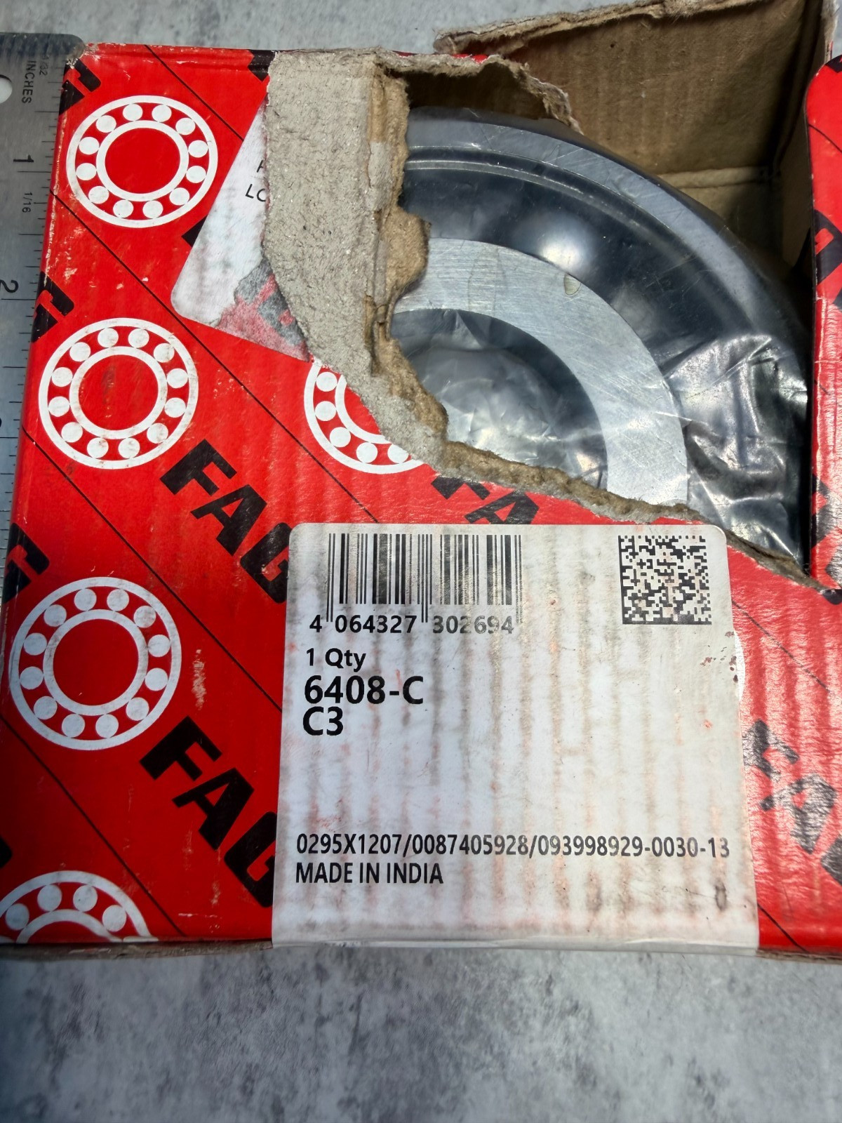 FAG 6408-C C3- RADIAL/DEEP GROOVE BALL BEARING, 40mm X 110mm X 27mm