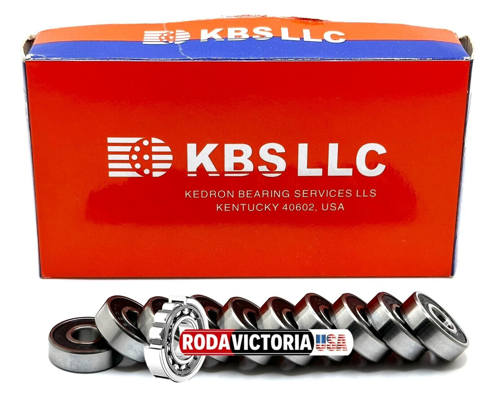 KBS QTY. 10 PCS 608-2RS DEEP GROOVE BALL BEARING, RUBBER SEALED 8x22x7mm