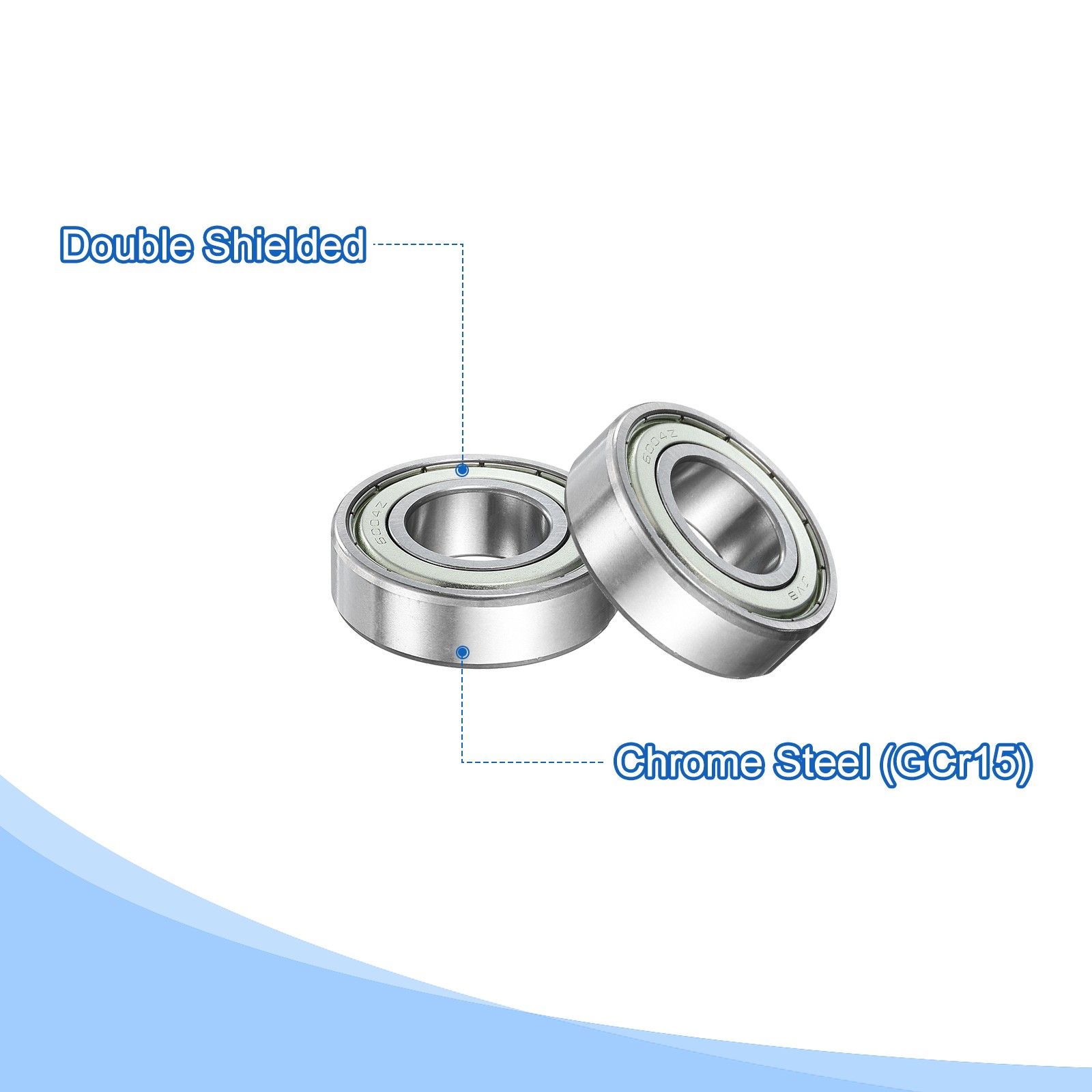2pcs 6004ZZ Ball Bearings 20mmx42mmx12mmZ2 Double Steel Shielded