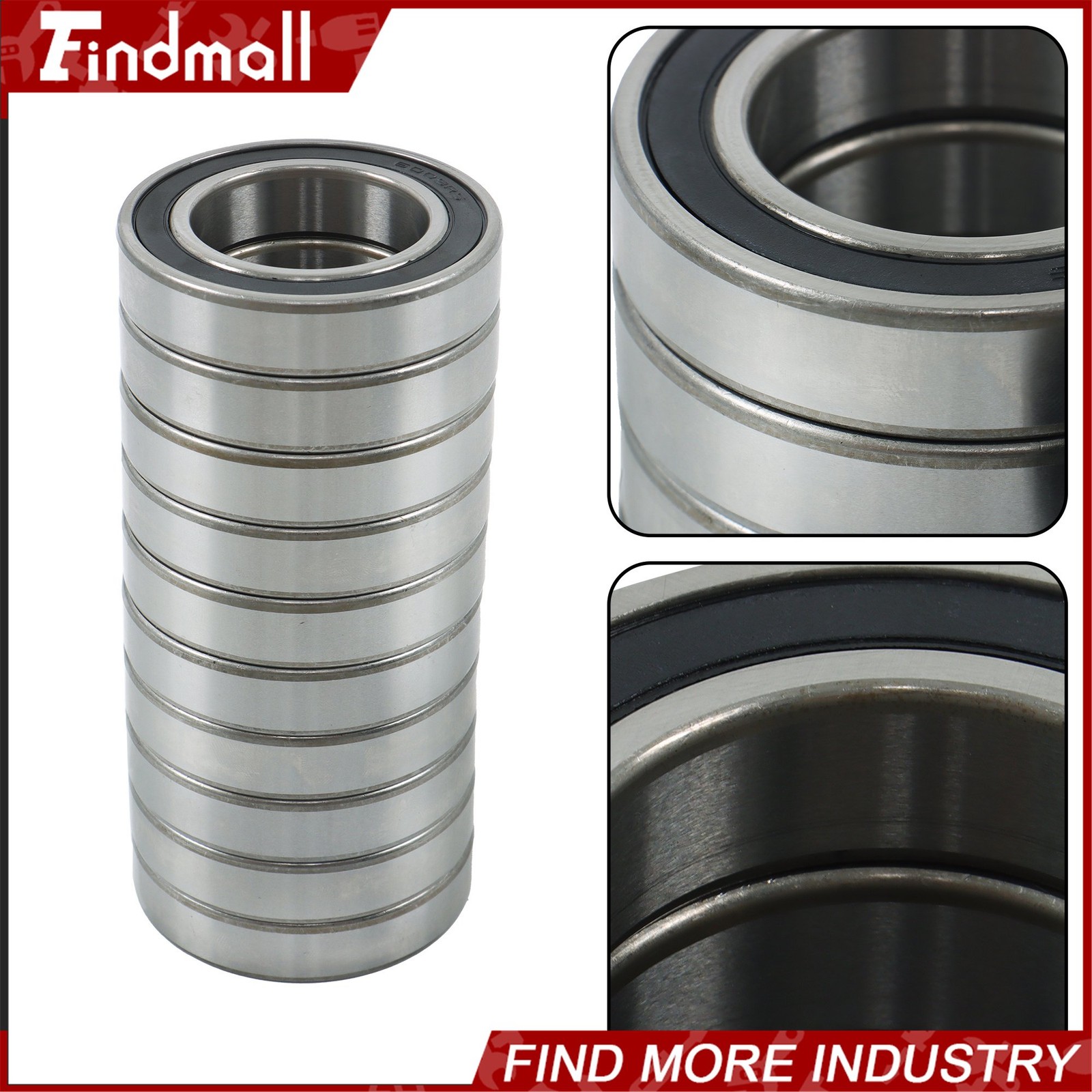 Findmall 6009-2RS Deep Groove Bearings 10 Pack 45x75x16mm Pre-Lubed Sealed