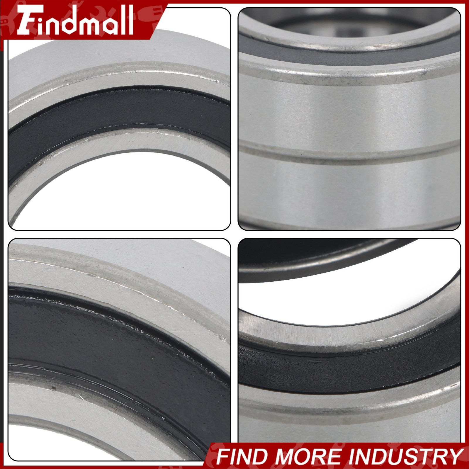 Findmall 6007-2RS Deep Groove Bearings 10pcs 35x62x14mm Rubber Sealed Set