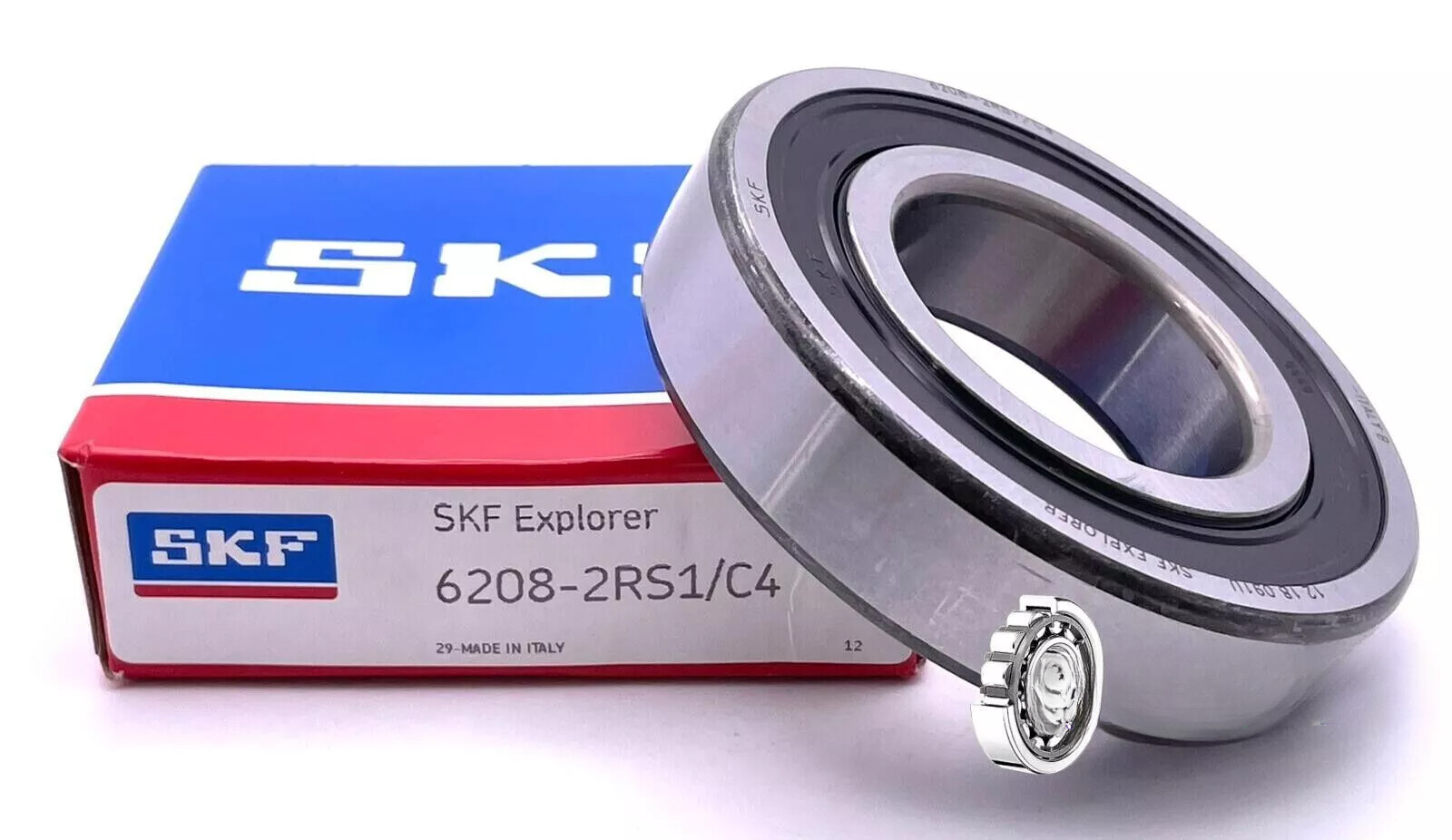 SKF 6208 2RS1 C4 DEEP GROOVE BALL BEARING, RUBBER SEALED 40x80x18 mm NEW