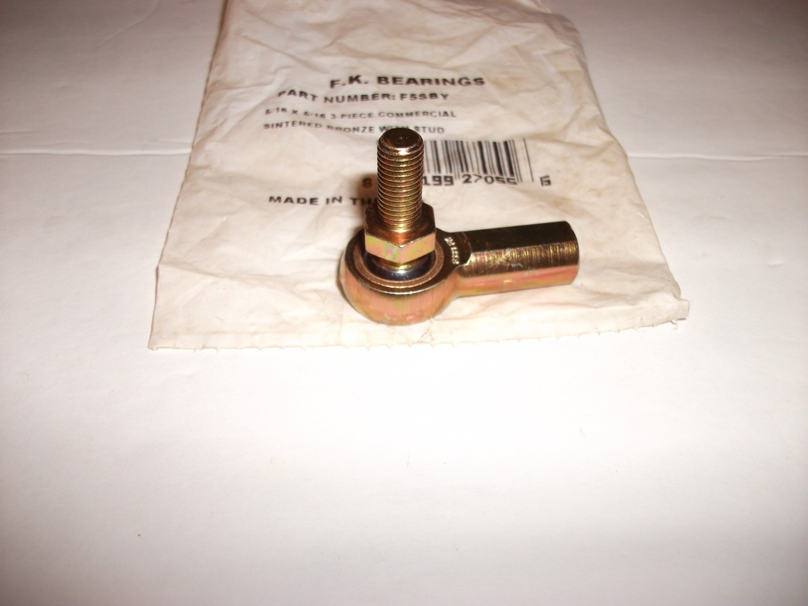 F.K. Bearings #F5SBY 5/16 x 5/16 Sintered Bronze with Stud Rod End ~ NIP