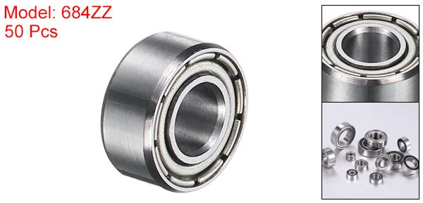 50Set 684ZZ Deep Groove Ball Bearings 4x9x4mm Sealed P0 (ABEC 1)