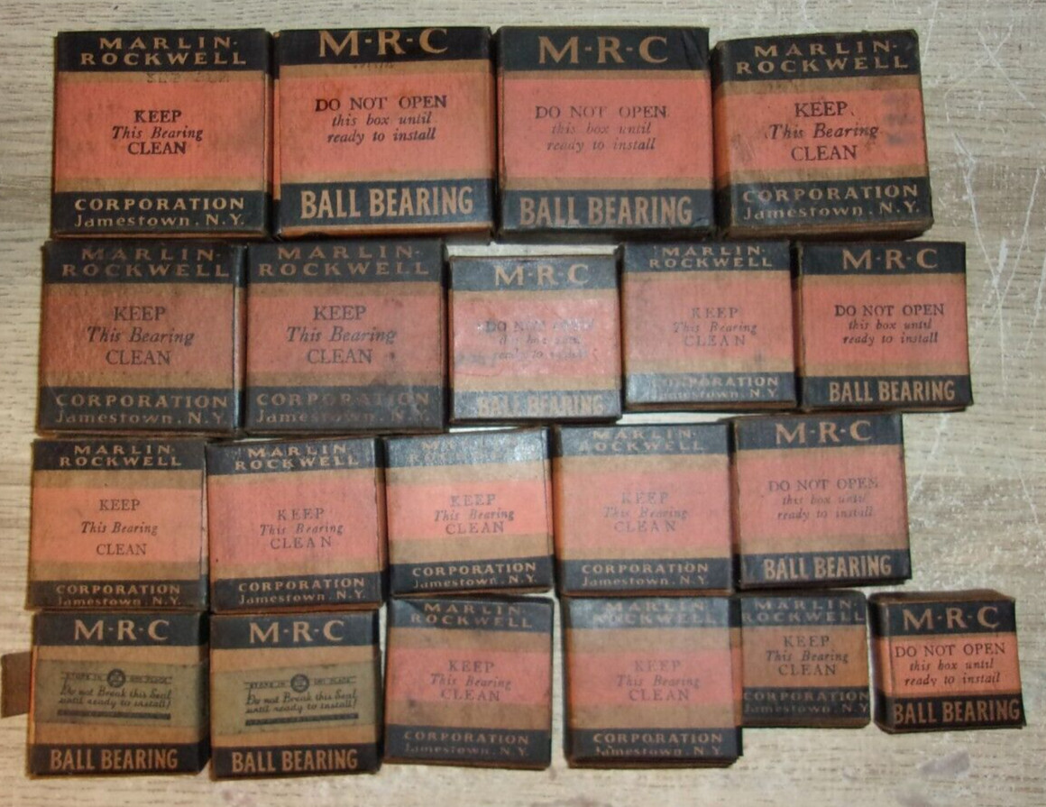 Vintage Lot 20 NOS MRC Marlin Rockwell Corporation Ball Bearings Assorted Sizes
