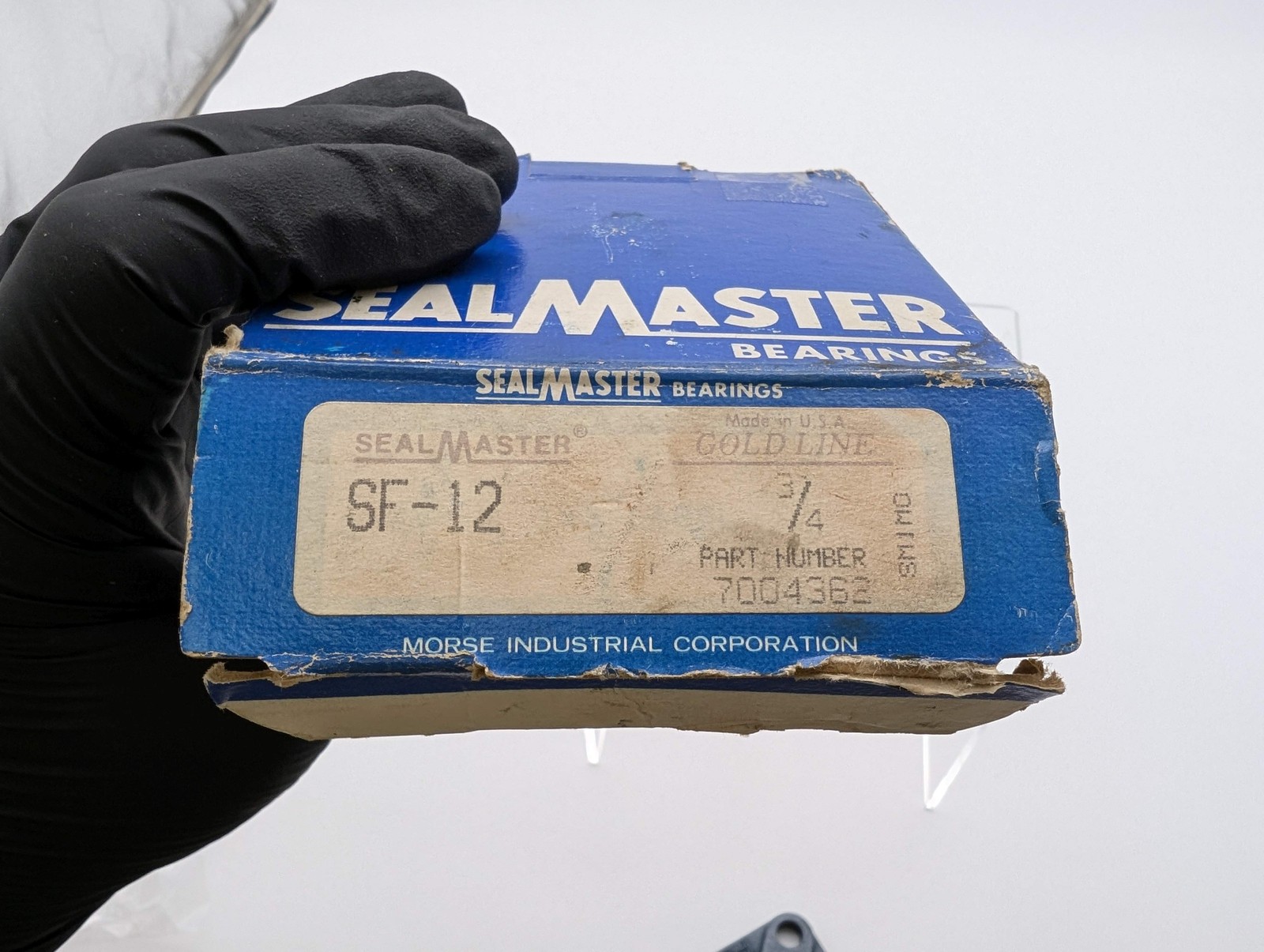 Sealmaster SF-12 4-Bolt Square Flange Bearing Unit 3/4″ Bore Cast Iron Housing