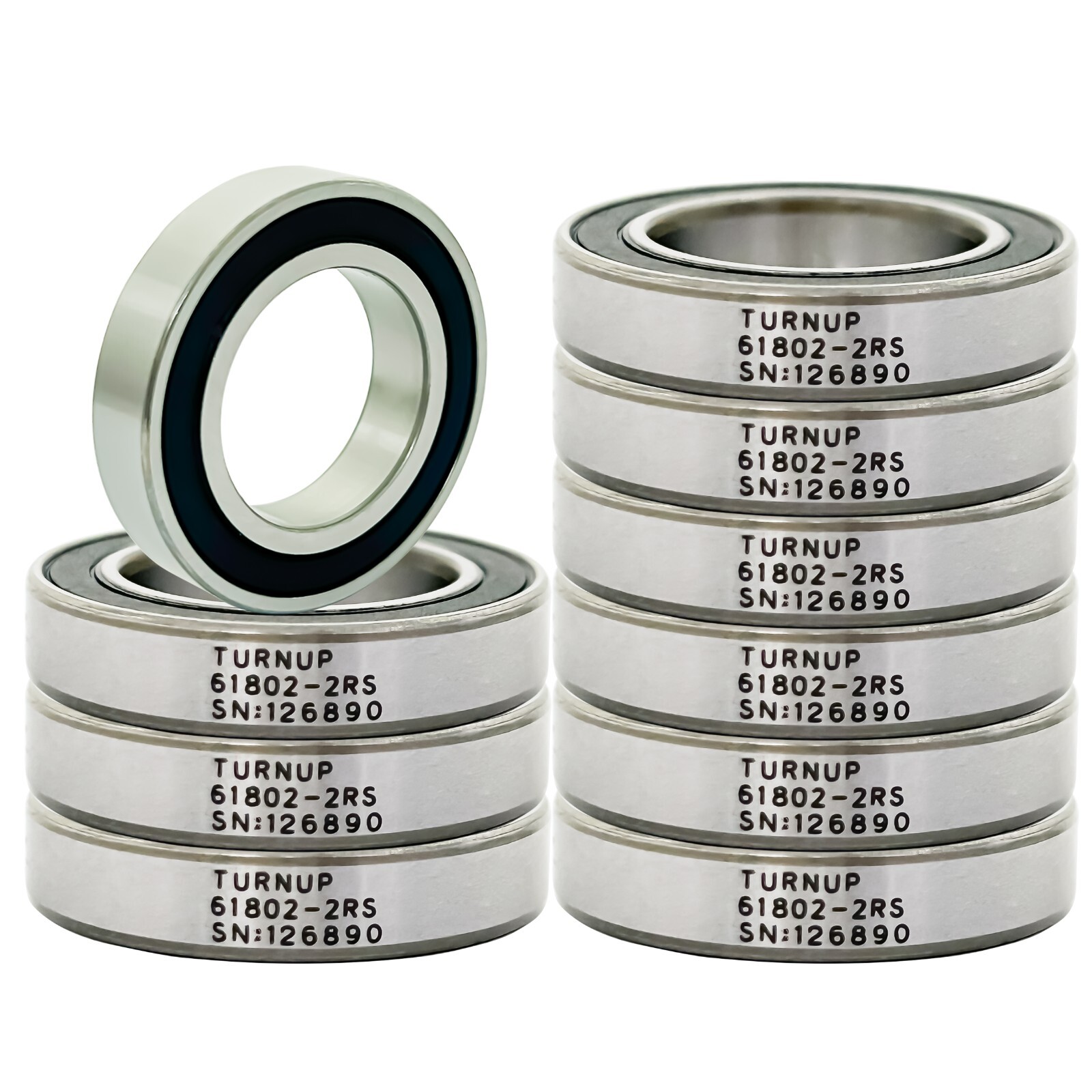 (Qty.10) 6802-2RS, 61802-2RS Ball Bearing 15x24x5mm 6802 2RS Rubber Sealed
