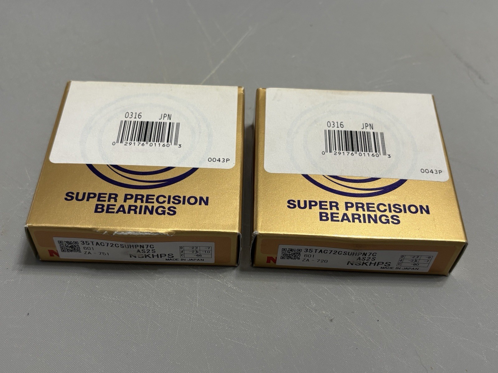 NSK 35TAC72BSUC10PN7B Angular Contact Super Precision Bearing Set of Two )