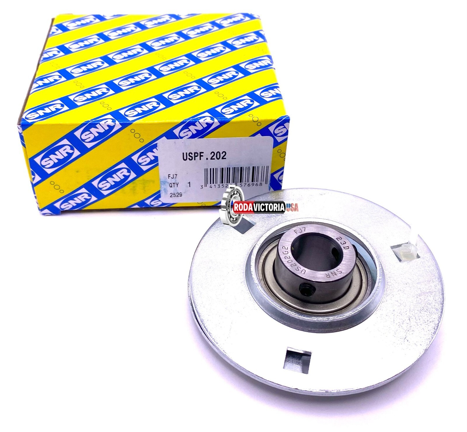 SNR USPF202 Housing and Bearing US202G2 + PF203 15×63.5×22 mm