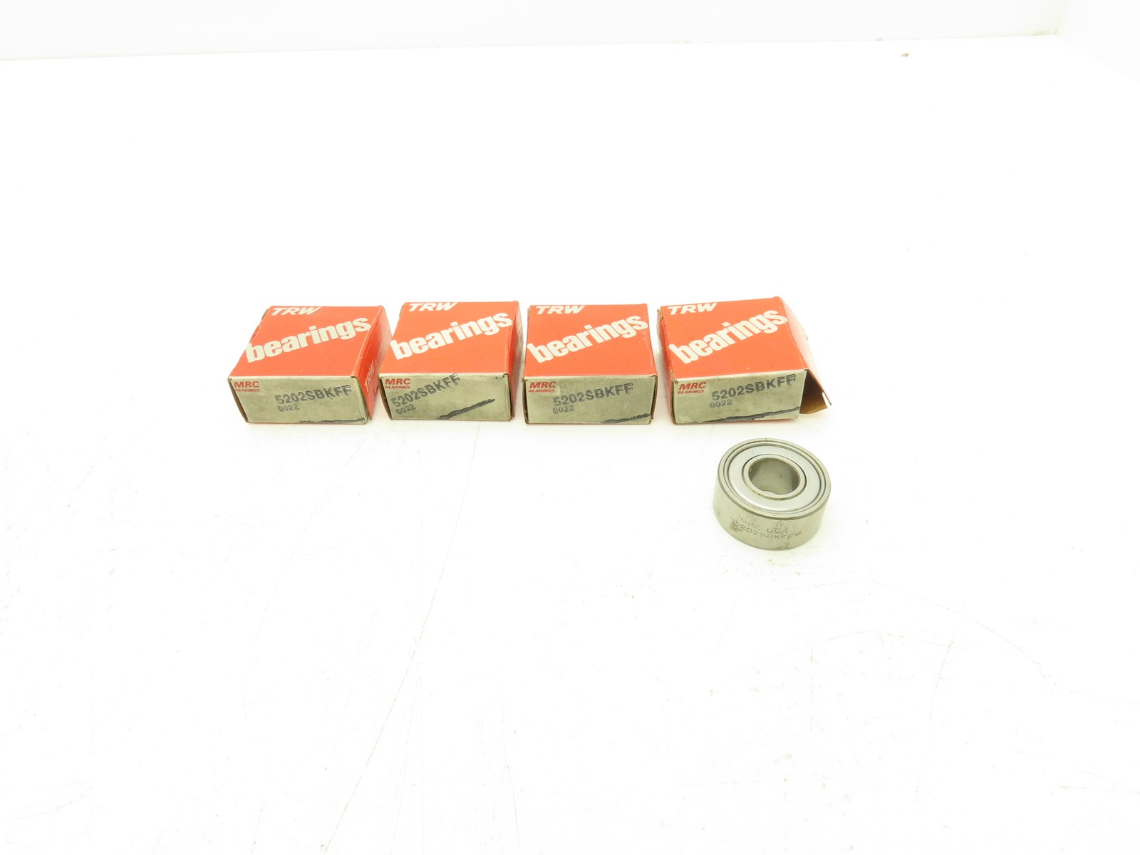 MRC 5202SBKFF Double Row Ball Bearing 15mm-ID x 35mm-OD x .625″-W Lot Of 4