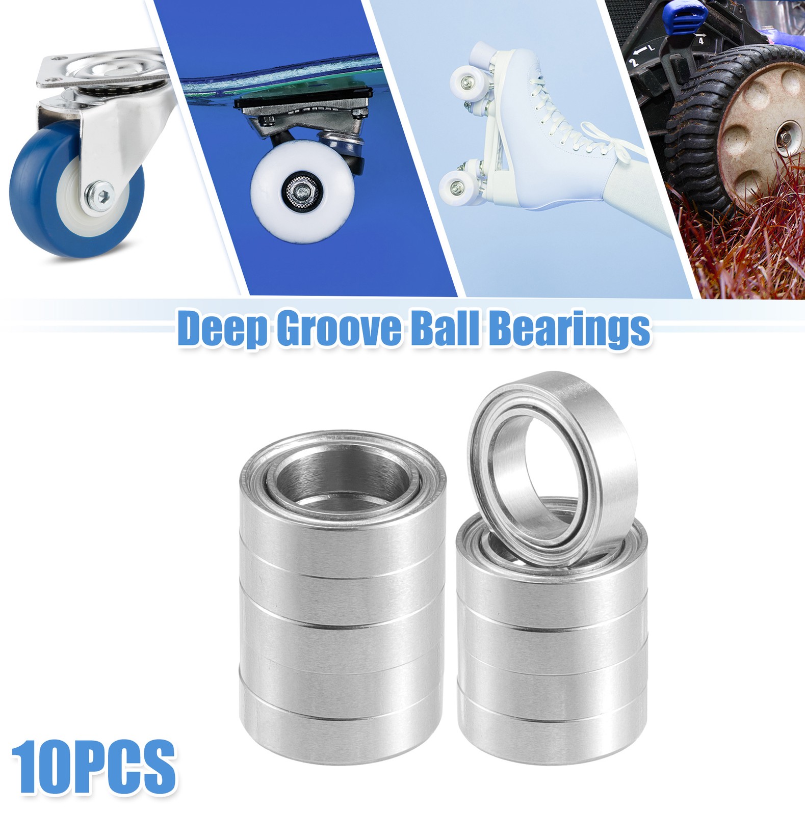 10 Pcs 7x11x3mm Double Metal Shield MR117ZZ Car Deep Groove Ball Bearings