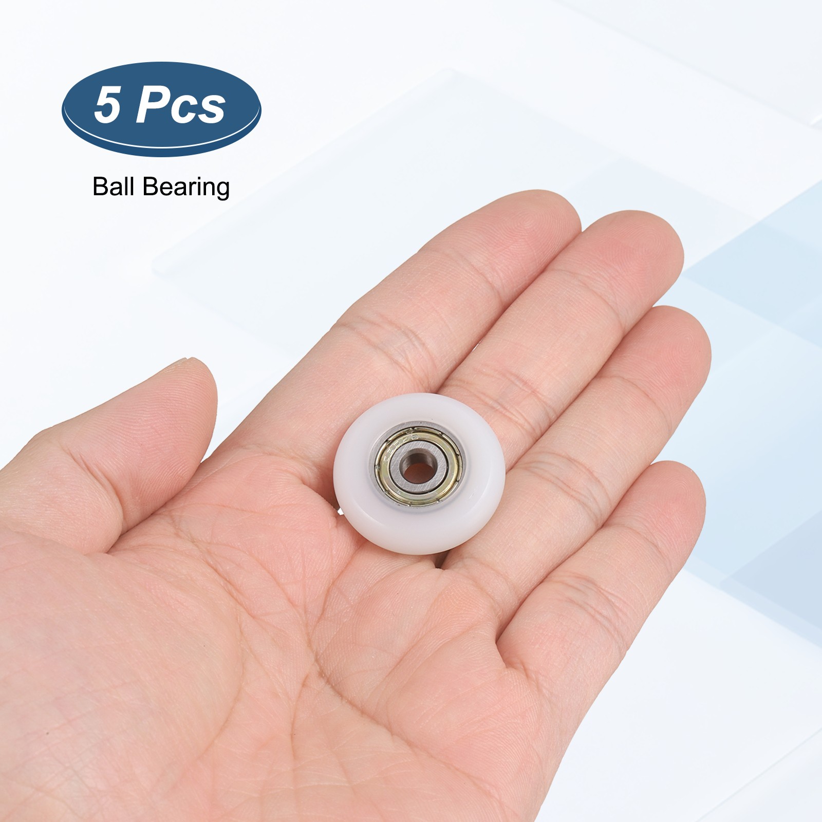 5Pcs 625ZZ Nylon Plastic Guide Bearing 5x26x7mm Pulley Roller, White