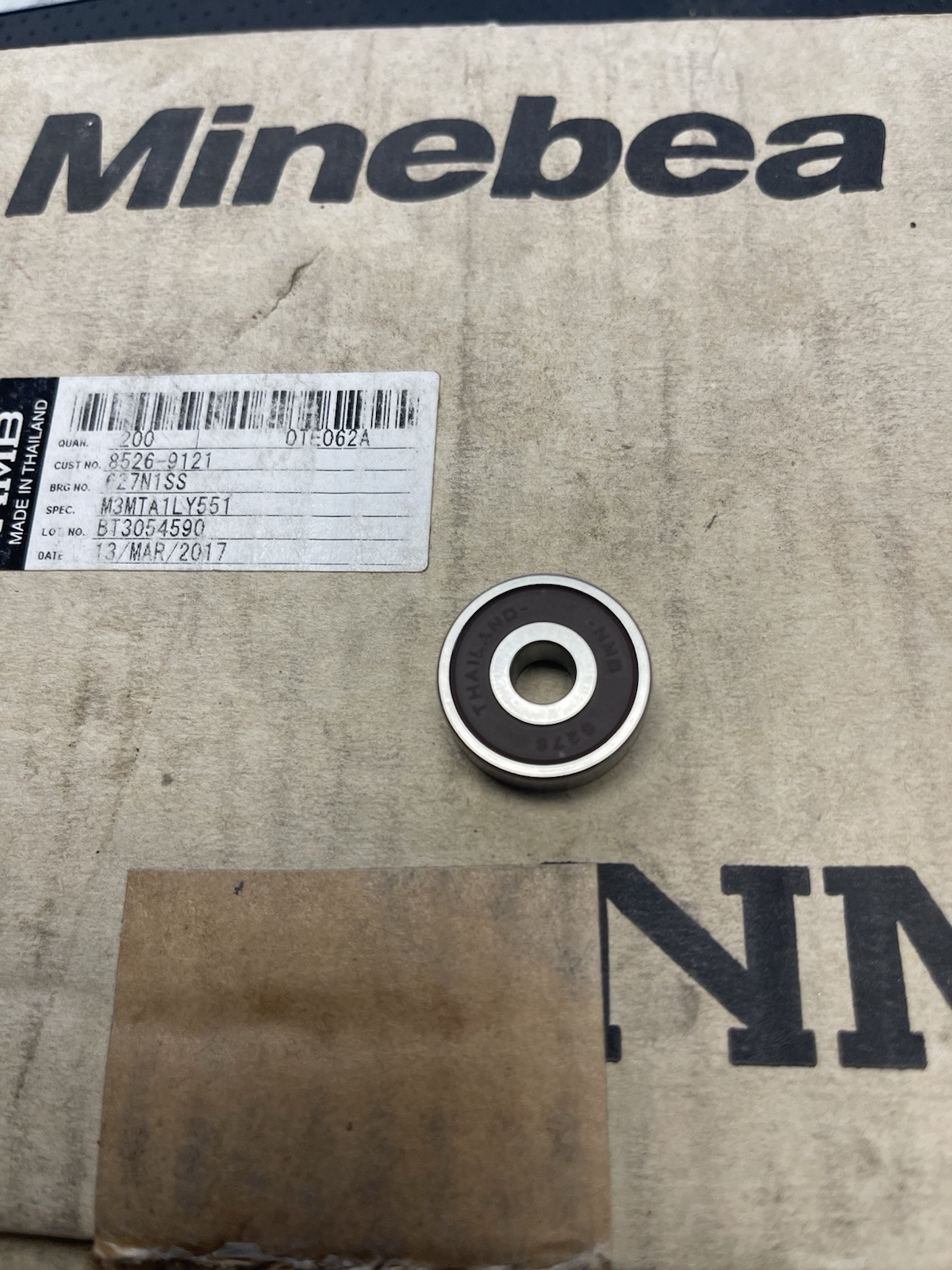 (10) NMB Deep Groove Ball Bearings, 627 Series, 6.35mm Bore, 22mm OD, 7mm Width