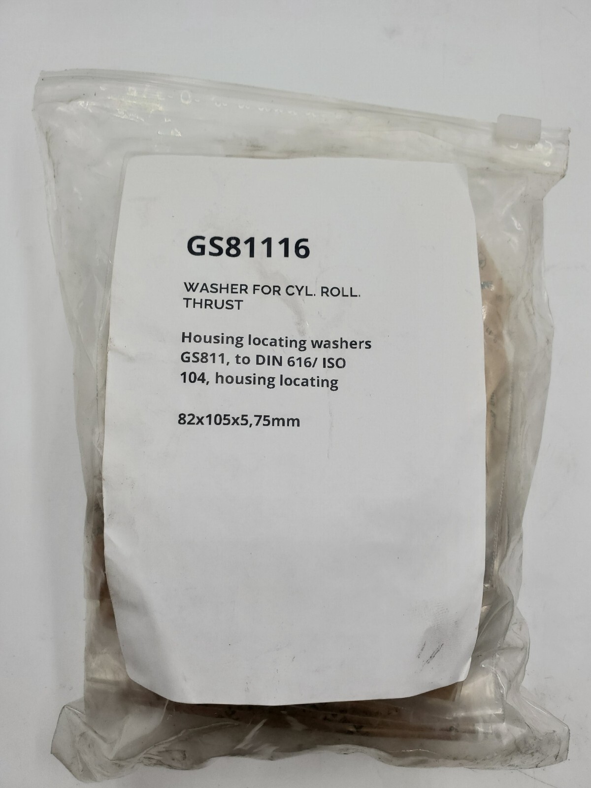 INA GS81116 Thrust Roller Bearing Housing Washer, Metric, 82mm ID, 105mm OD, 5.7