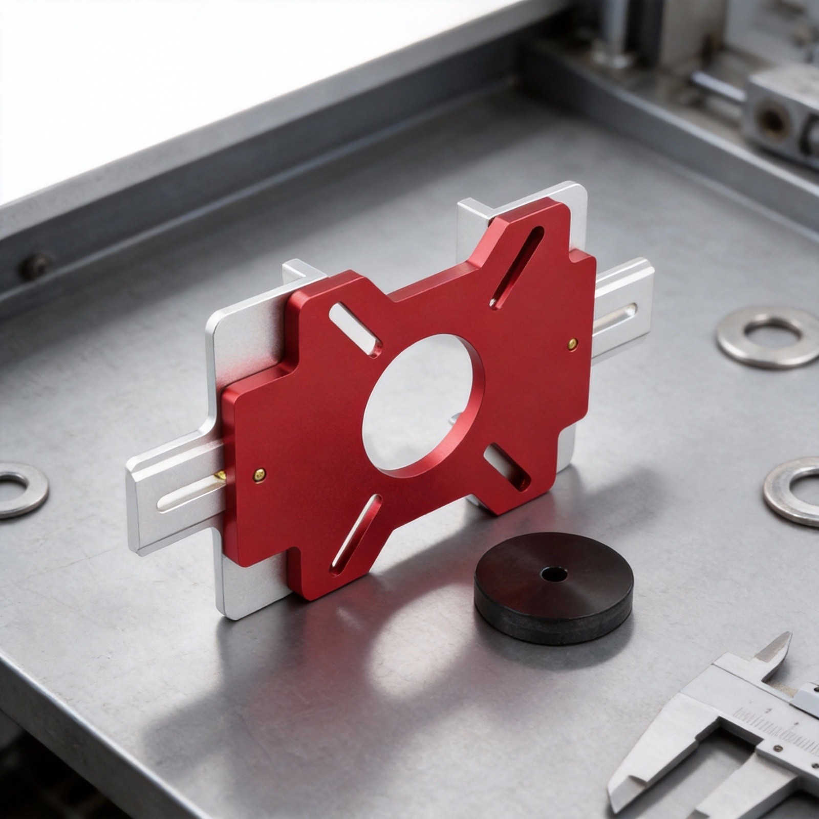 Woodworking Slotting Plate for Drawer Side Slotting with Aluminum Alloy Handle