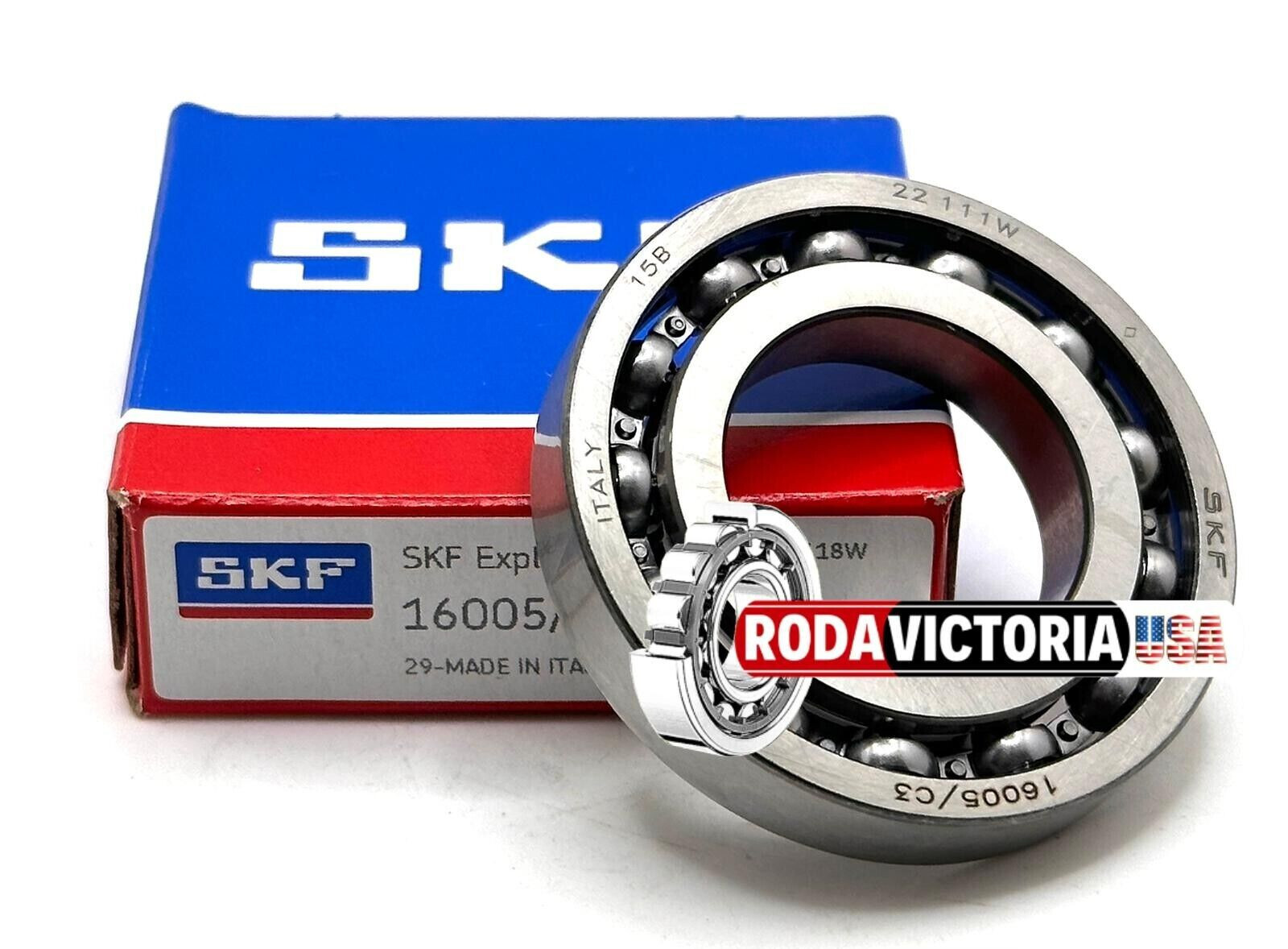 SKF 16005 C3 DEEP GROOVE BALL BEARING, OPEN NO SEALS 25x47x8mm SAME DAY SHIPPING