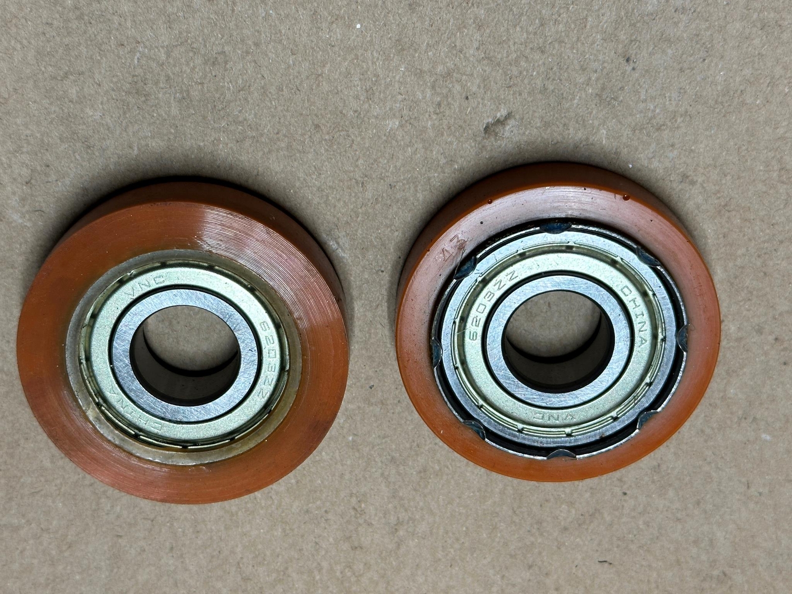 5x Pack Bearing 6203ZZ 54mm OD 17mm ID 12mm Thick Plastic Nylon Conveyor Rollers