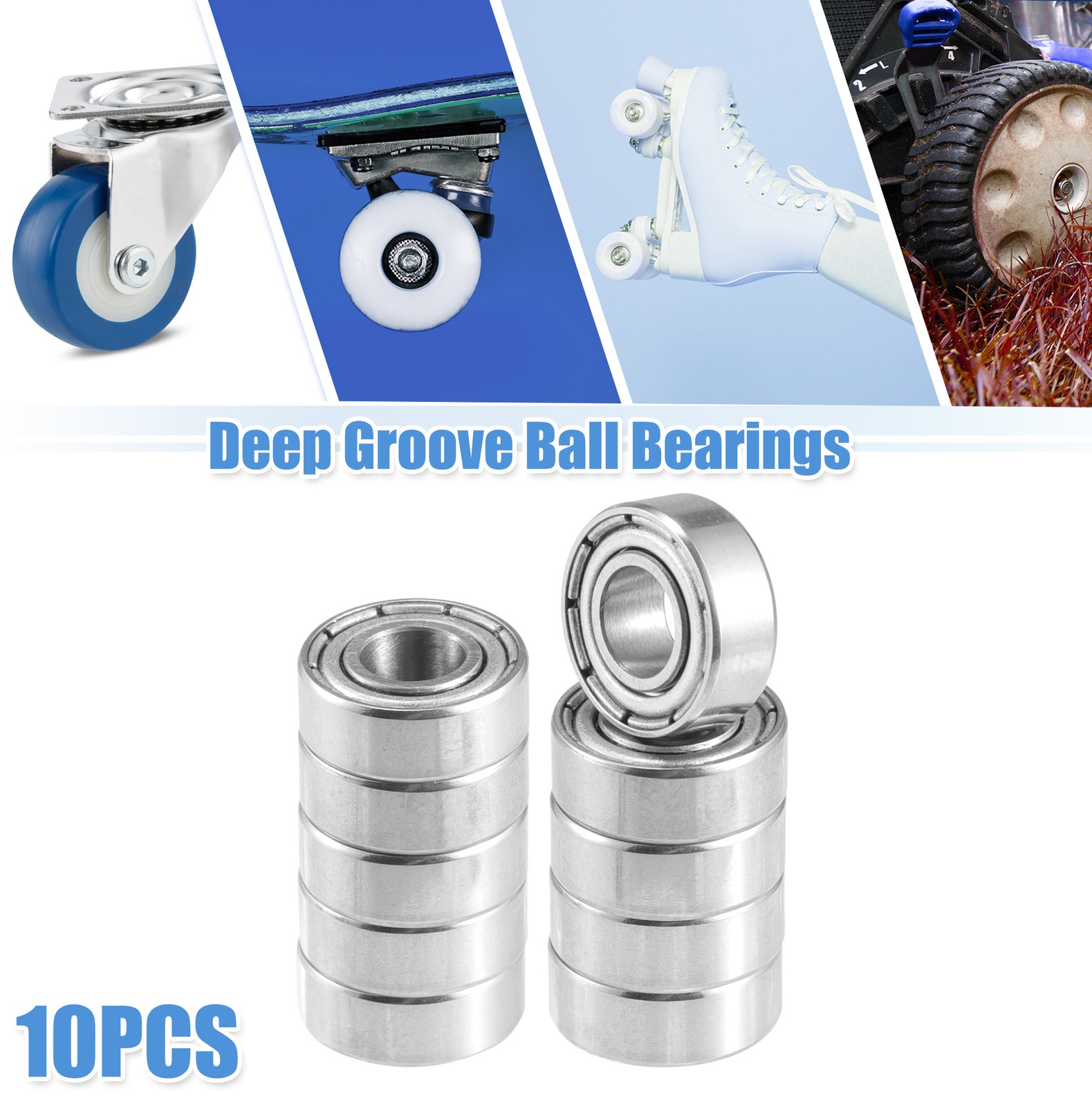 10 Pcs 5x11x4mm Double Metal Shield MR115ZZ Car Deep Groove Ball Bearings