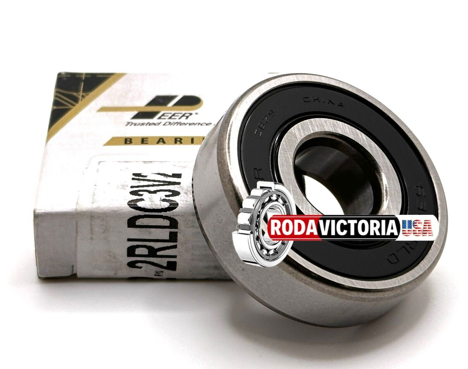 PEER 6302 2RLD C3 V2 BALL BEARING, RUBBER SEALED 15x42x13mm 6302-2RS C3