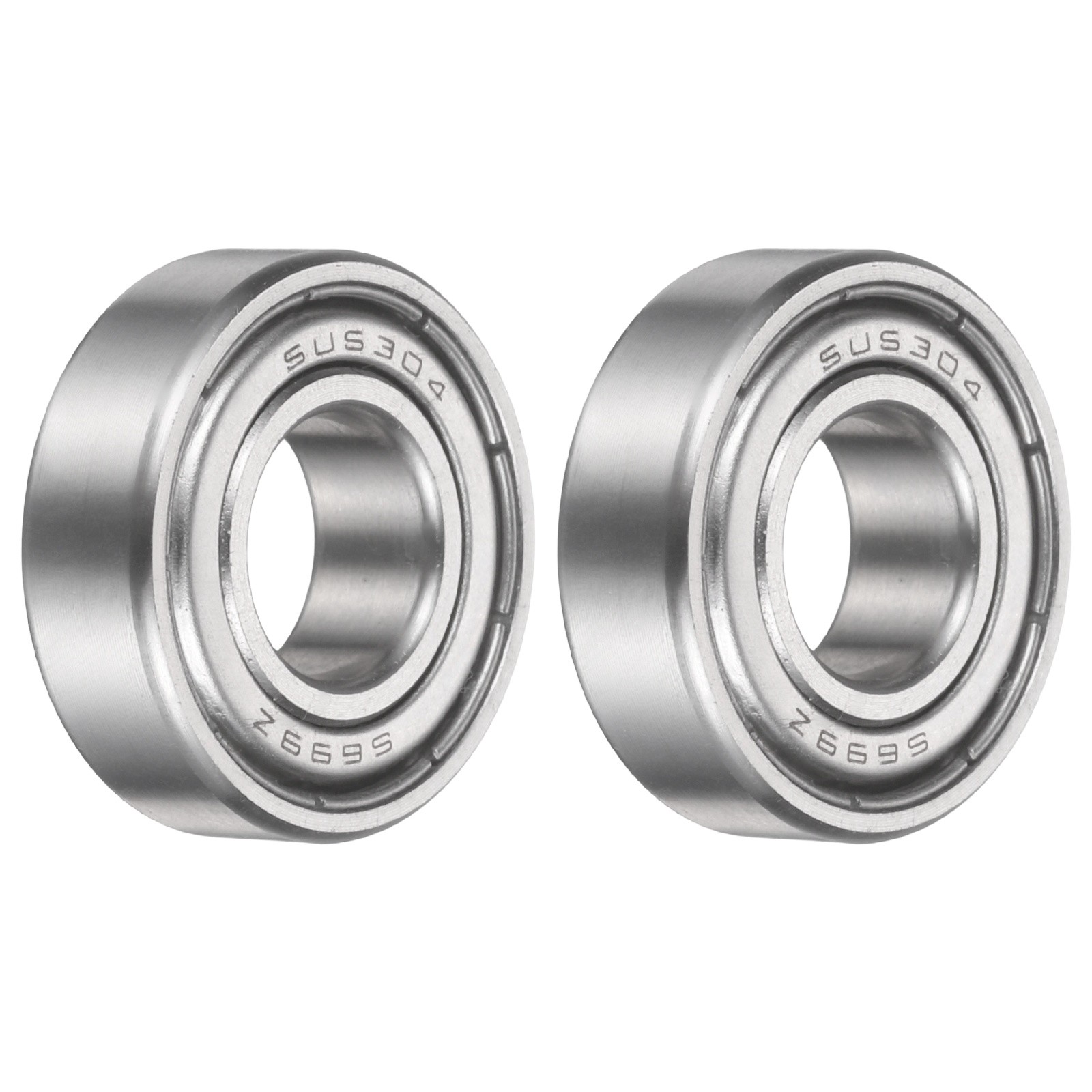 2Pcs S699ZZ Deep Groove Ball Bearing, 9x20x6mm Double Shielded Ball Bearings