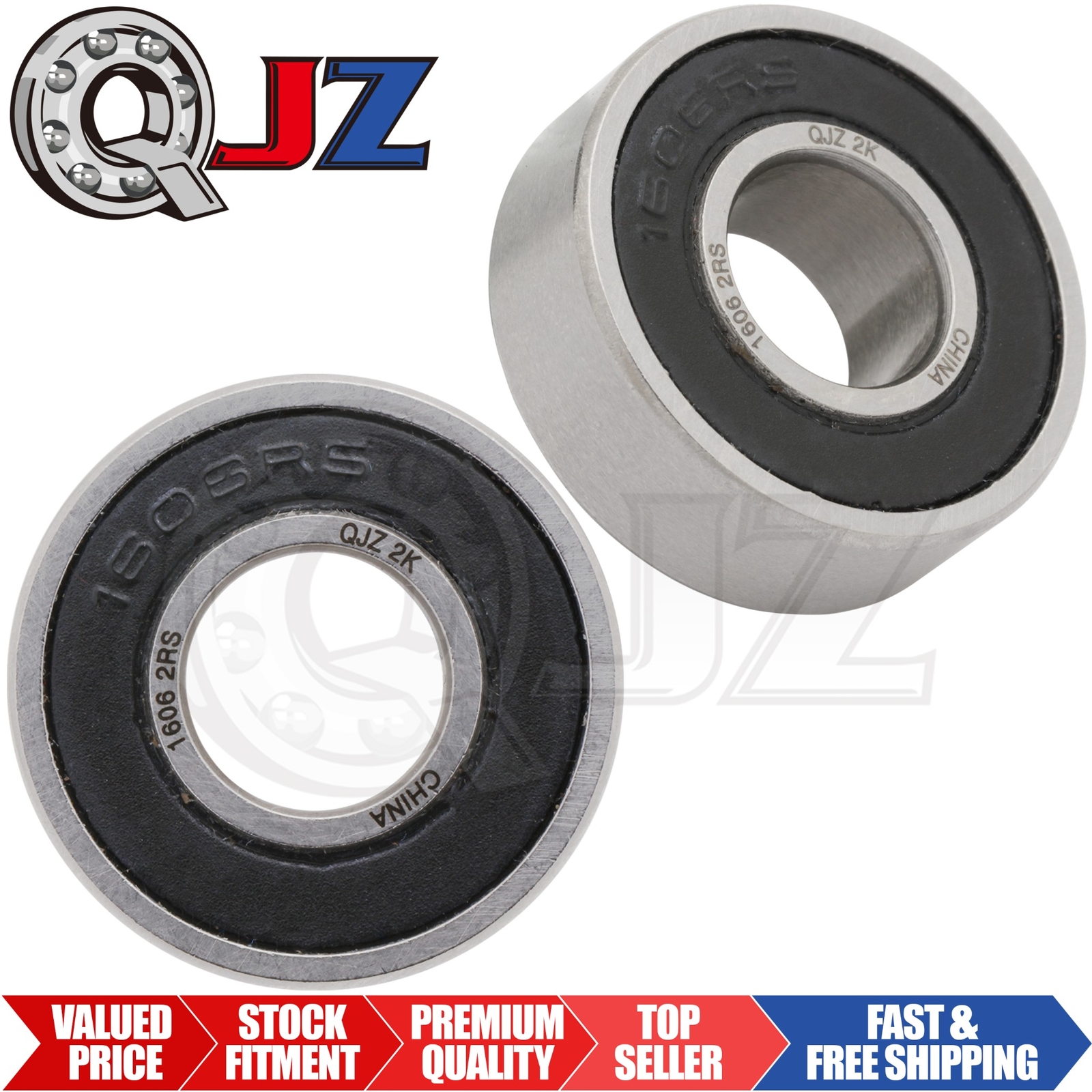 [Qty.2] 1606-2RS Deep Groove/Radial Ball Bearing [3/8″ ID x 29/32″ OD x 5/16″ W]