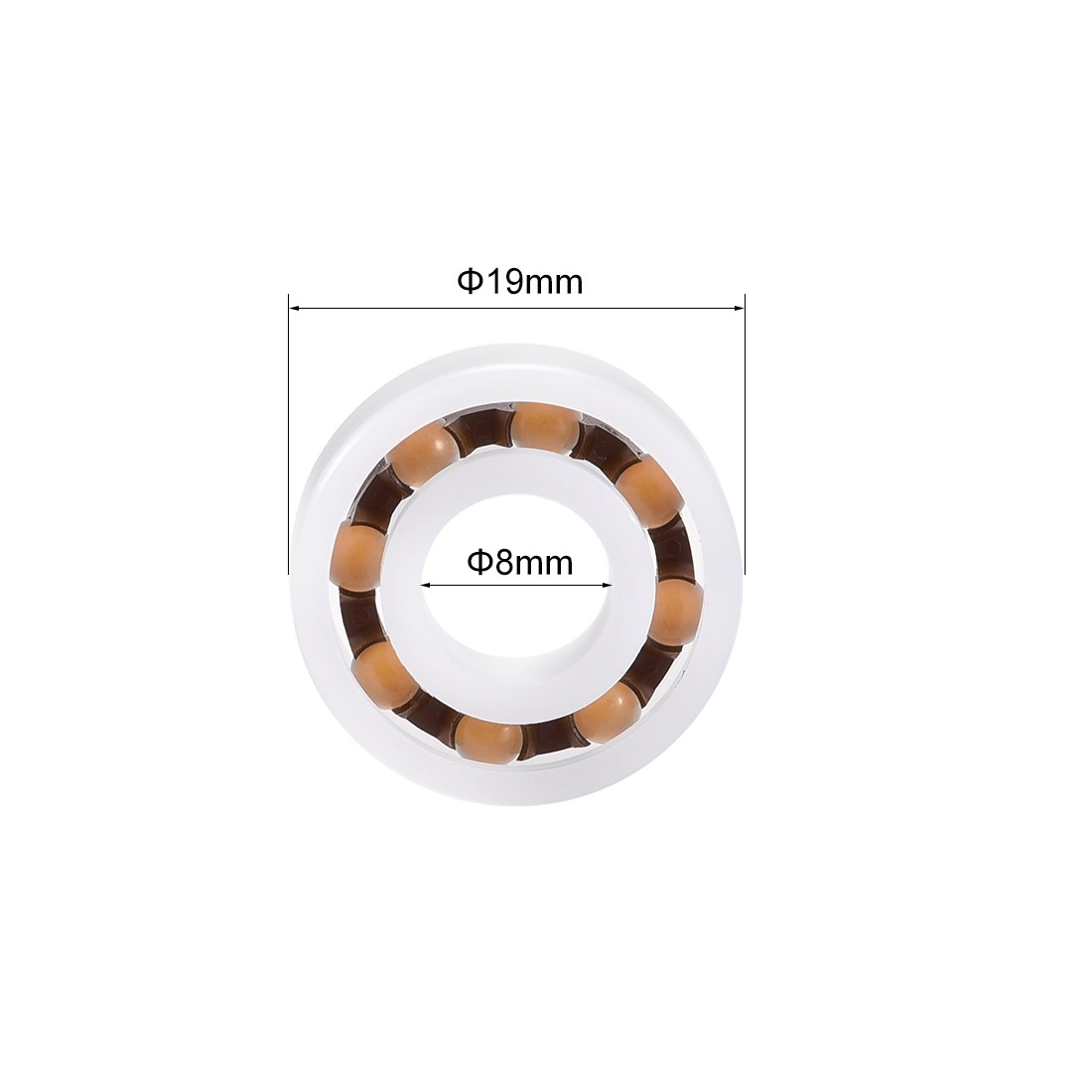 698 Plastic Bearings 8x19x6mm Glass Ball Nylon Cage 5pcs